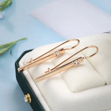 Load image into Gallery viewer, Wbmqda Elegant Long Drop Earrings For Women 585 Rose Gold Color With White Natural Zircon High Quality Daily Jewelry
