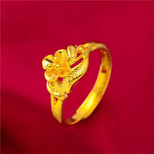 Load image into Gallery viewer, ANIID Ethiopia Dubai Flower Gold Color Arab Rings Resizable For Women Wedding Jewelry African Party Gift Nigerian Jewellery